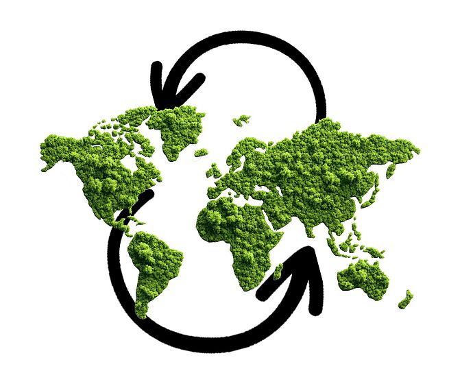 Nachhaltigkeit - grüne Erde Kreislauf