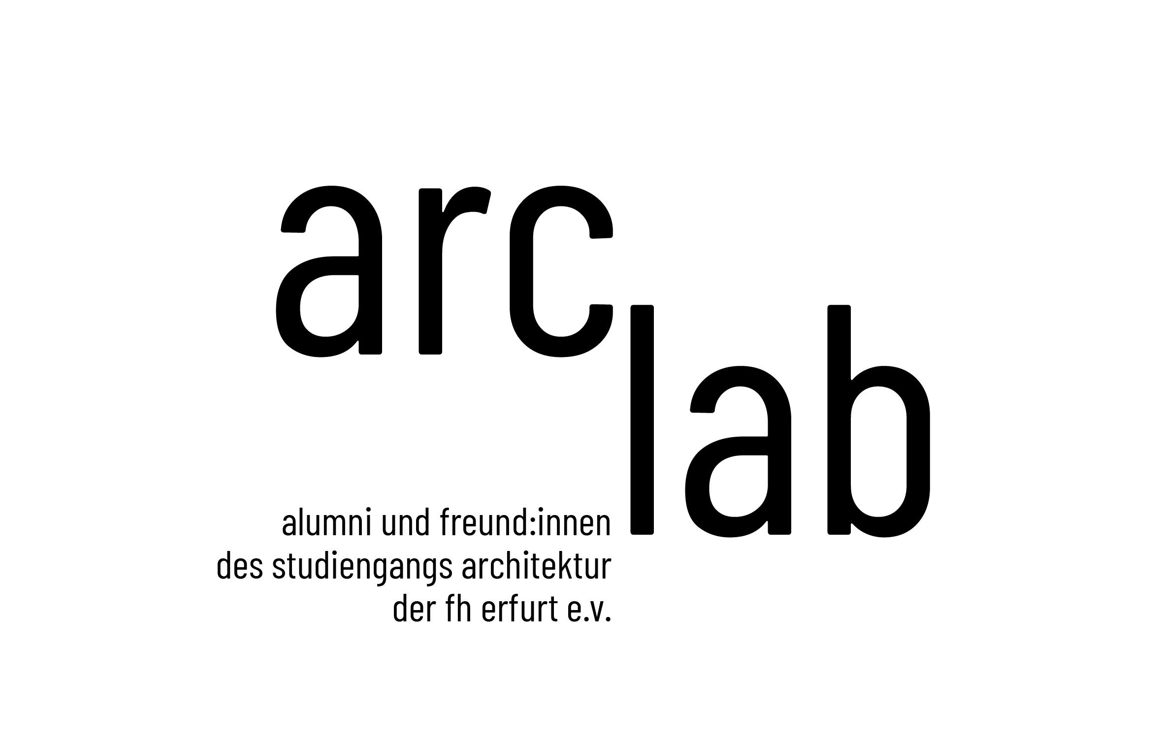 Logo des Alumni und Freund:innen des Studiengangs Architektur der FH Erfurt e.V., arclab.