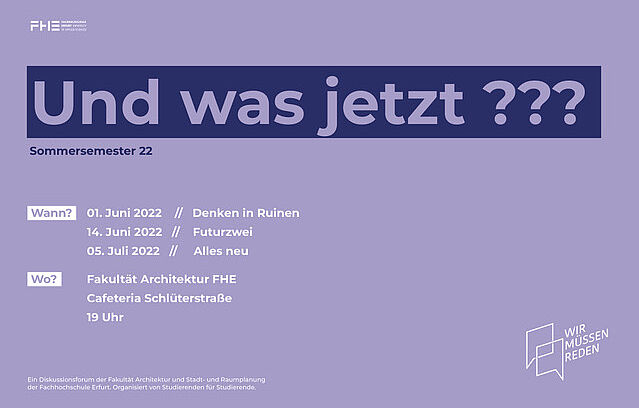 Zu sehen ist das Programm der Veranstaltungsreihe "Wir Müssen Reden!"