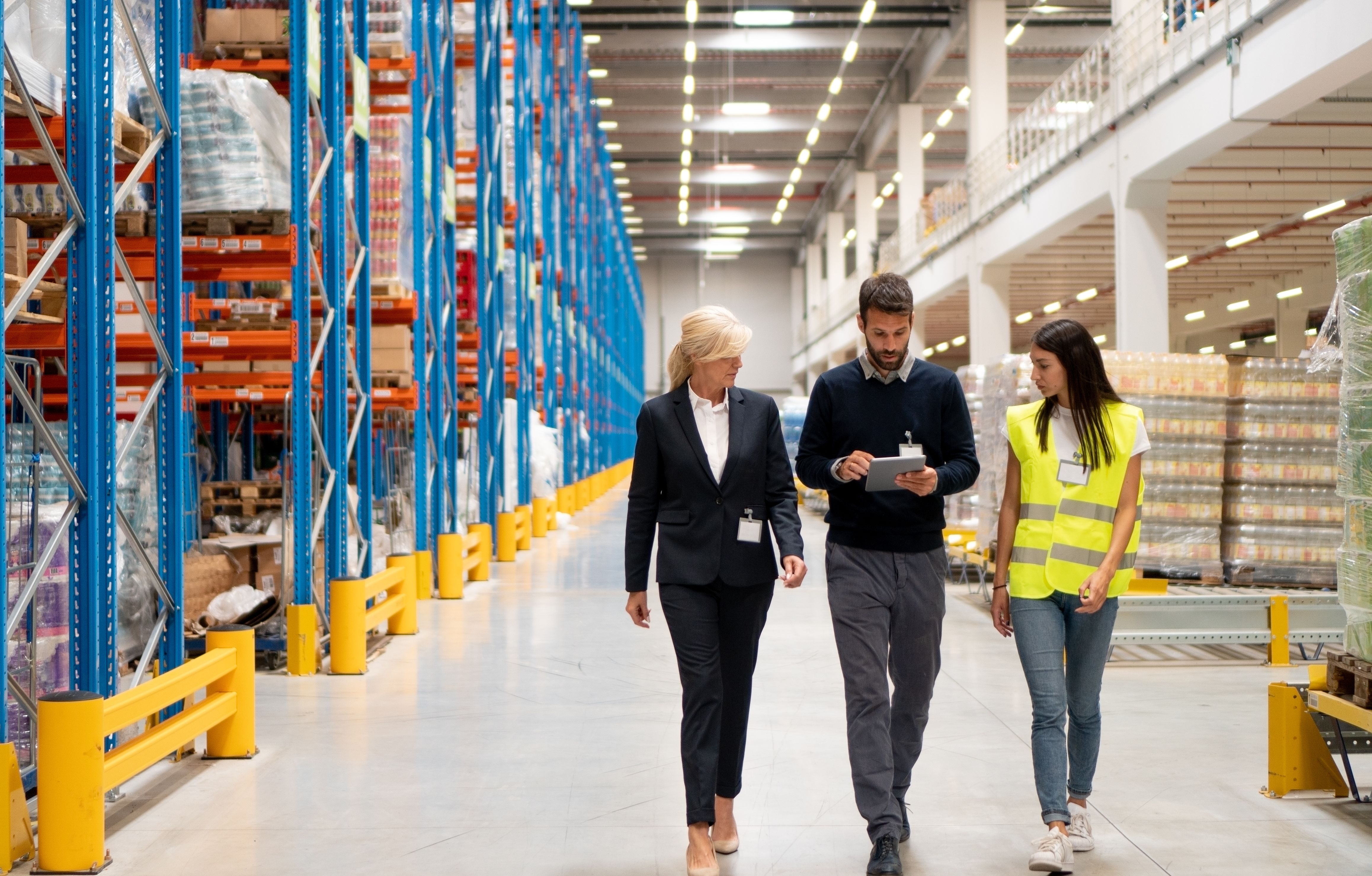 picture: Managers visit warehouse