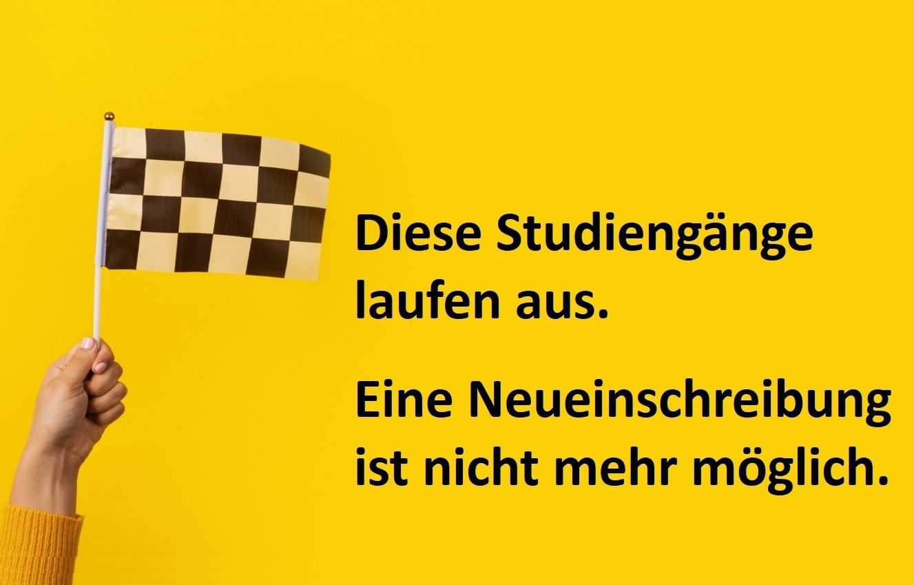 Achtungschild: Diese Studiengänge laufen aus.