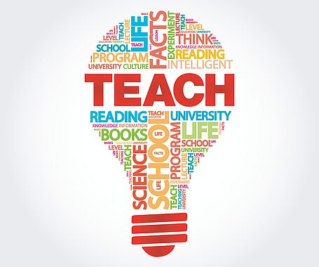 Darstellung einer farbigen Glühbirne