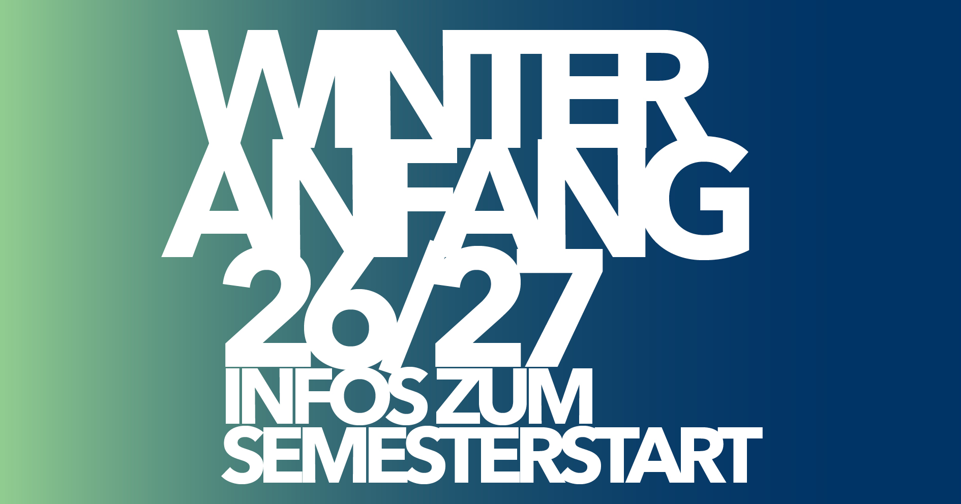Teasergrafik zum Semesterstart in der Fachrrichtung Architektur. Auf ihr ist zu lesen: »Winteranfang 26/27 Infos zum Semesterstart«