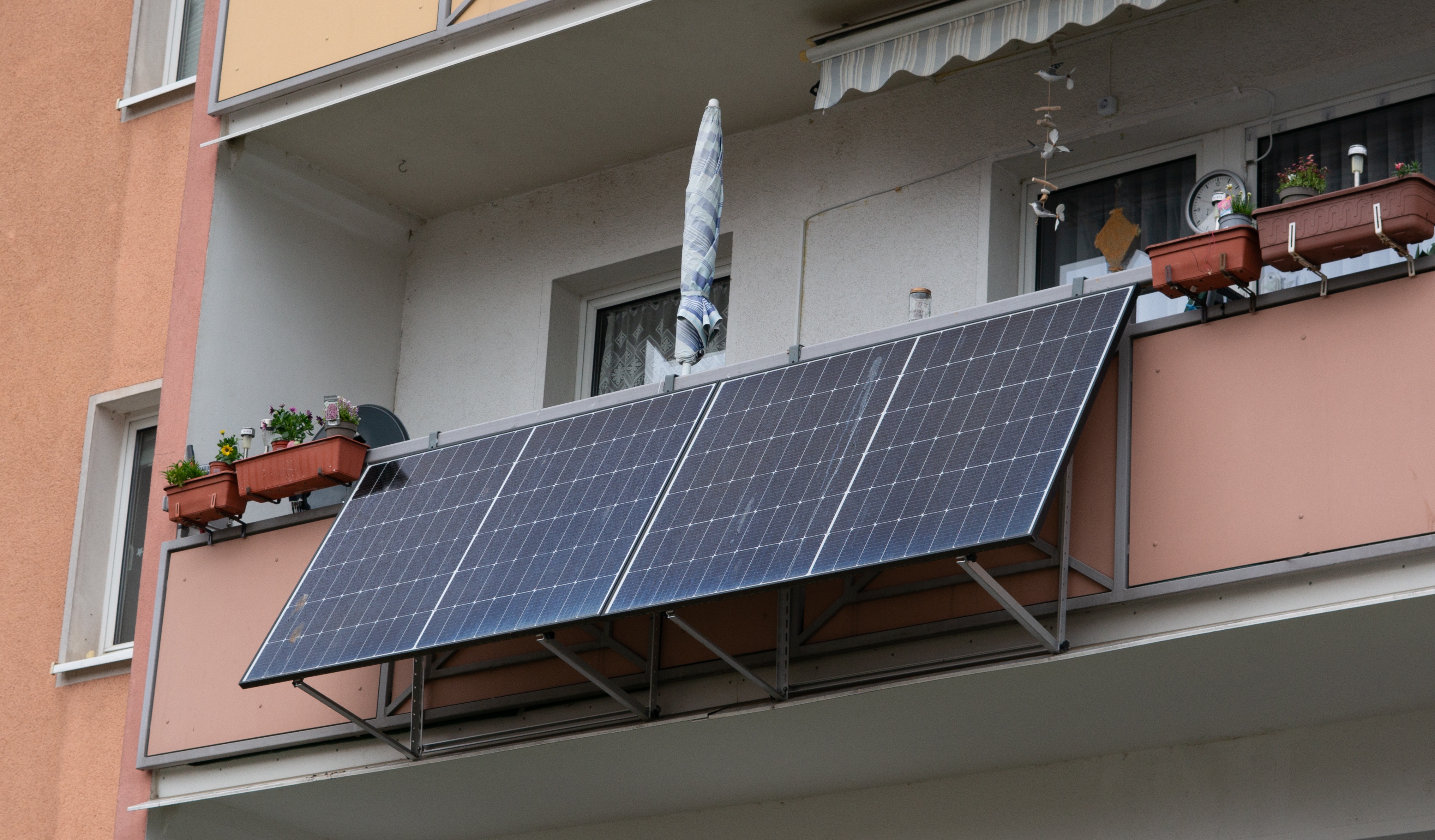 solar panels on a balcony