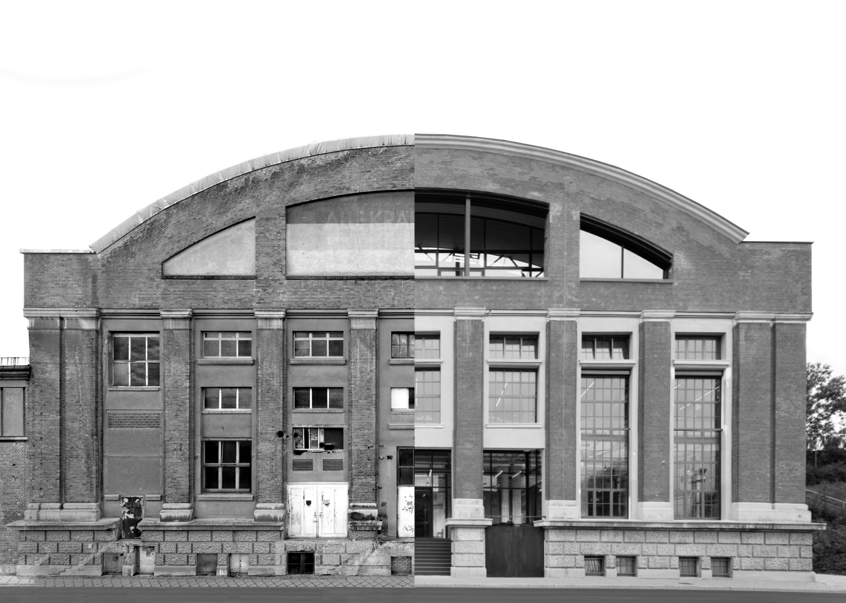 Heizwerk Erfurt Die anliegende Darstellung zeigt den Zustand des Haupthauses des alten Erfurter Heizwerkes vor der Sanierung und nach der Fertigstellung