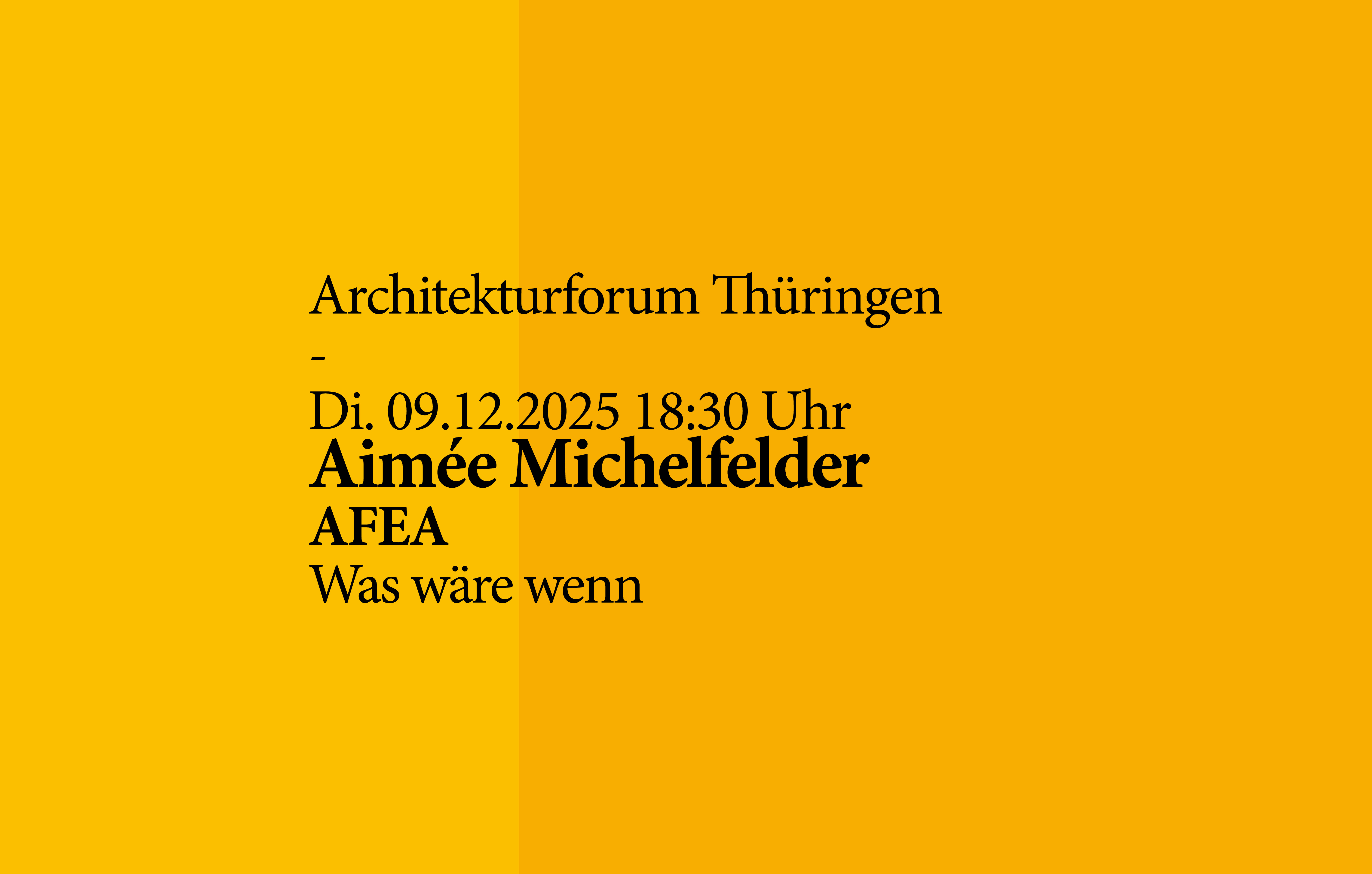 Infografik für das »Architekturforum« mit Aimée Michelfelder am 09.12.2025