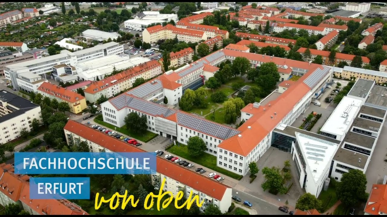 Die Fachhochschule Erfurt von oben