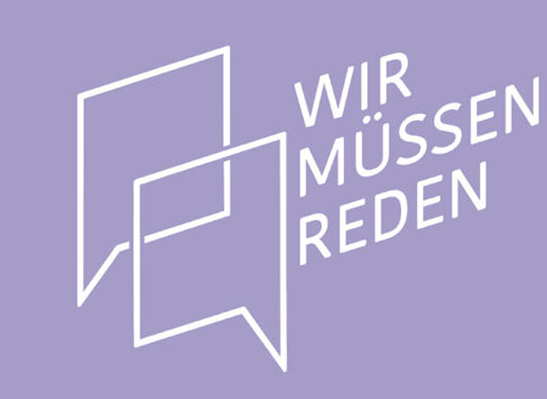 Zu sehen ist das Logo der Veranstaltungsreihe "Wir Müssen Reden!"