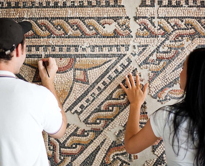 Rennfahrermosaik aus dem Rheinischen Landesmuseum Trier