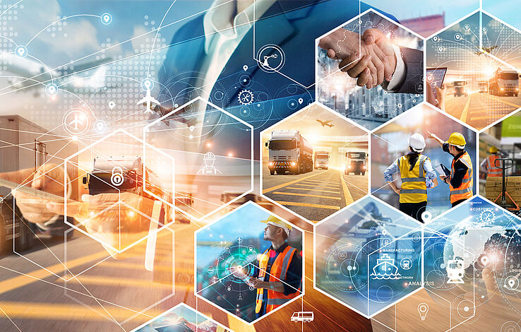 Transport und logistische Netzwerkverteilung im Wachstum