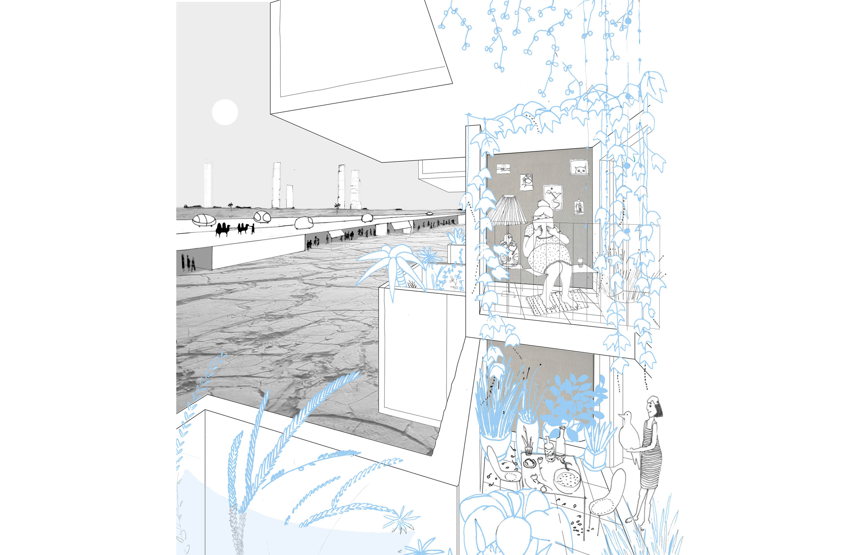 Visualisierung des Projektes "performative brise-soleil"
